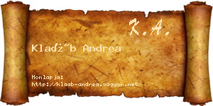 Klaáb Andrea névjegykártya